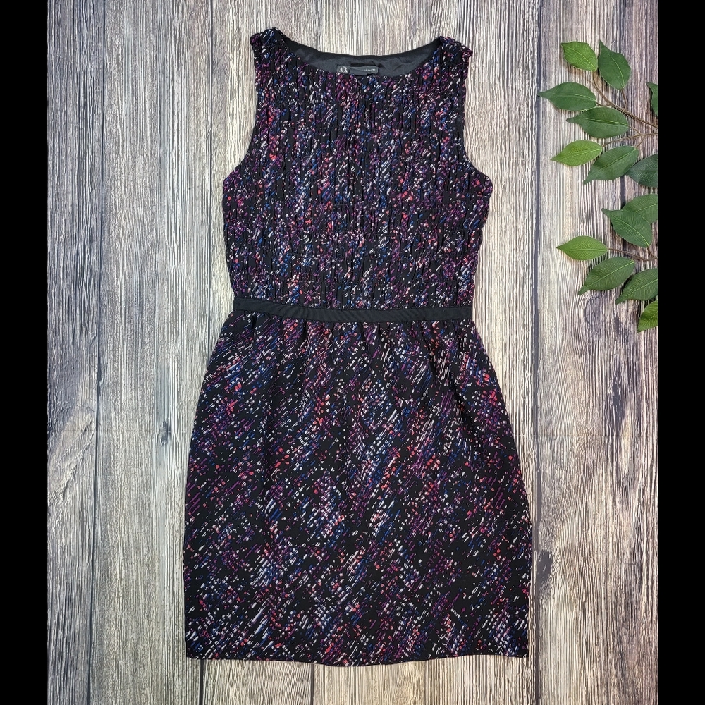 Armani Exchange Patterned Front Zip Smocked Dress